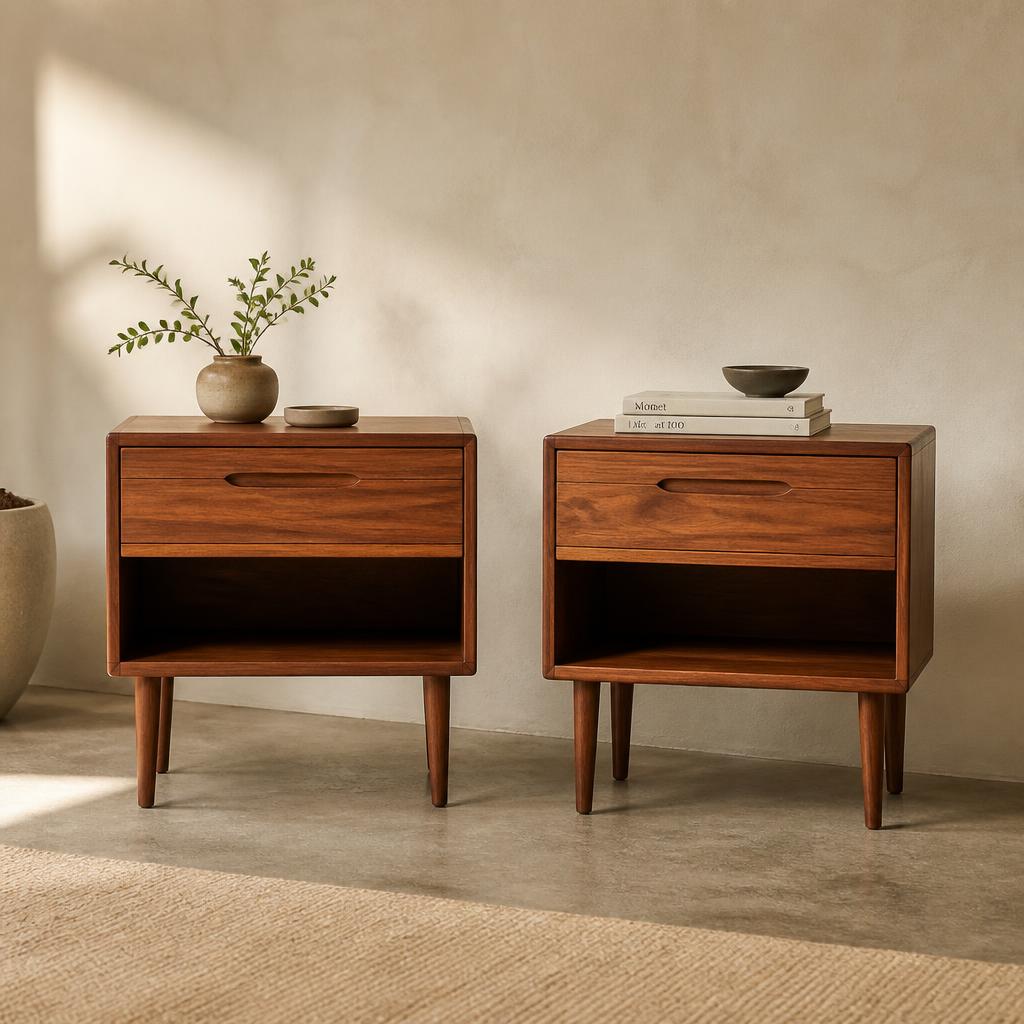 Pair of Teak Nightstands